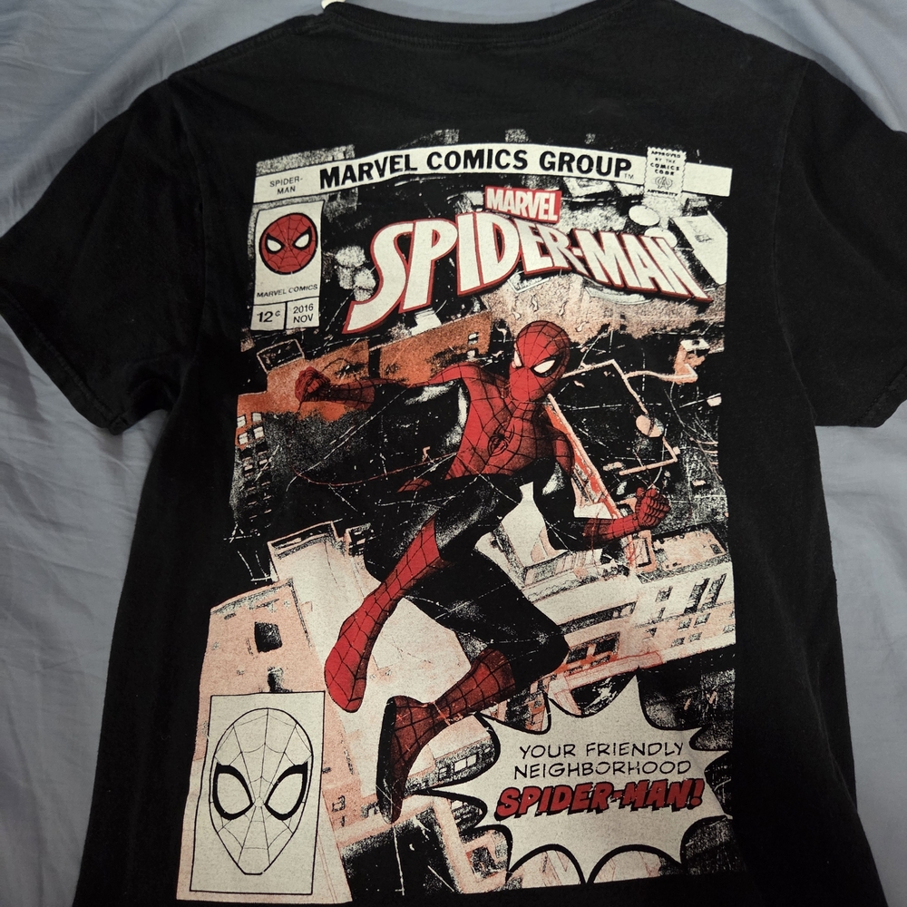 Marvel Black Tee with Spider-Man Icon Size Small